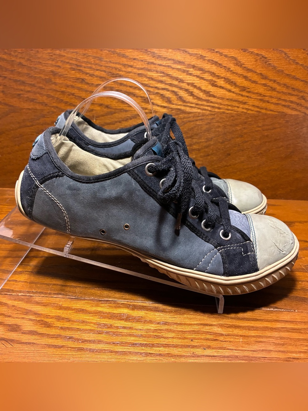 Y2K Diesel Suede Colorblock Sneakers Blue Gray Men’s Size 11
